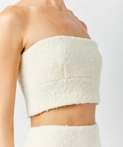 Soft Animal WHAT'S HOT Boucle Strapless Top