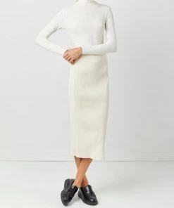 Soft Animal Stretch Rib Midi Skirt WHAT'S HOT
