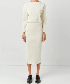 Soft Animal Stretch Rib Midi Skirt WHAT'S HOT