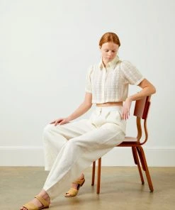 Soft Animal Wide Leg Linen Trouser