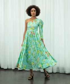 Sruti Dalmia Calling All Colors One-Shoulder Maxi Dress