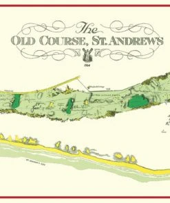 Vintage Golf Course Maps St. Andrews Map Father's Day