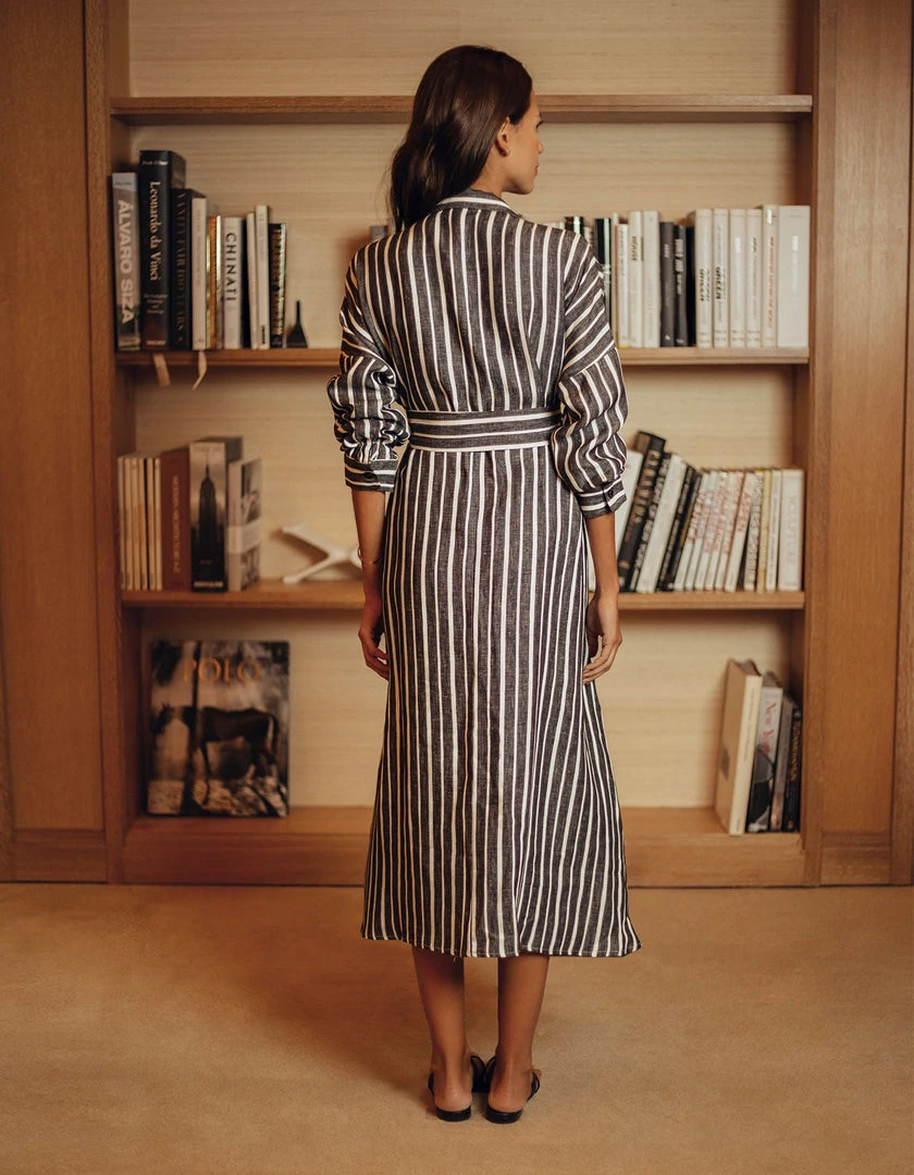 Daphne Wilde Stella In Black And White Striped Linen 5 Daphne Wilde Stella In Black And White Striped Linen