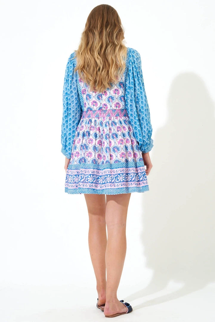 OLIPHANT Tie Front Balloon Sleeve- Iris Blue 4 OLIPHANT Tie Front Balloon Sleeve- Iris Blue