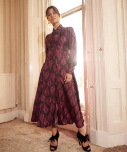 Valle & Vik The Coquette Dress, Fallen Fern Burgundy