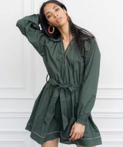 The Shirt By Rochelle Behrens The Taylor Dress, Hunter