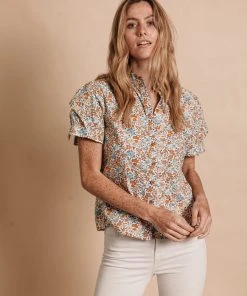 The Shirt By Rochelle Behrens The Short Sleeve Ruffled Shirt