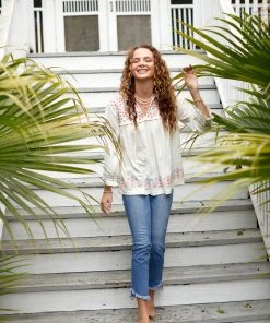 The Coast Brand Tiburon Top - Light Pink/Peach/Light Blue WHAT'S HOT