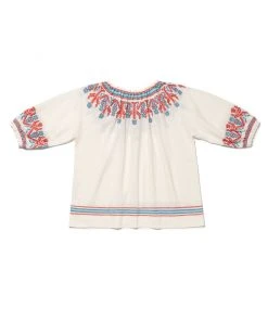 The Coast Brand Tokeneke Top - Burnt Red/Blue Gray/Light Blue