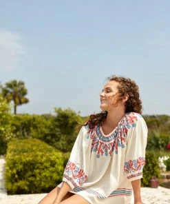 The Coast Brand Tokeneke Top - Burnt Red/Blue Gray/Light Blue