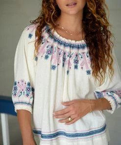 The Coast Brand Tokeneke Top - Mint/Light Violet/Navy WHAT'S HOT