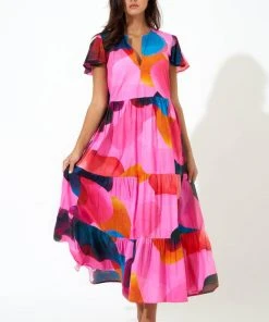 OLIPHANT V-Neck Maxi- Basel Pink