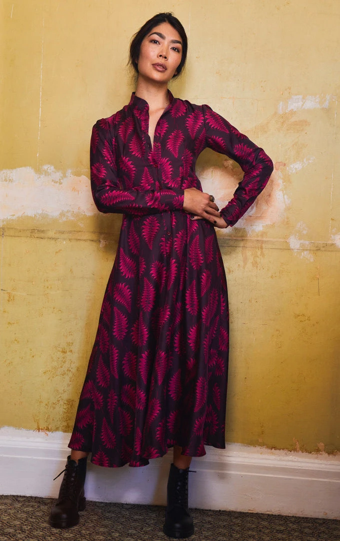 Valle & Vik The Coquette Dress, Fallen Fern Burgundy 5 Valle & Vik The Coquette Dress, Fallen Fern Burgundy