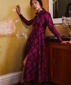 Valle & Vik The Coquette Dress, Fallen Fern Burgundy 10 Valle & Vik The Coquette Dress, Fallen Fern Burgundy