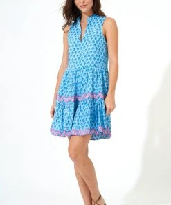 OLIPHANT Yoke Dress- Fern Blue