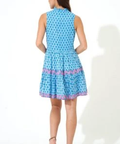 OLIPHANT Yoke Dress- Fern Blue