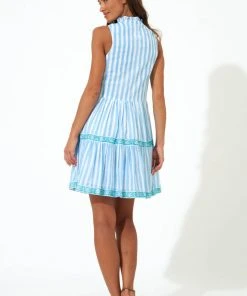 OLIPHANT Yoke Dress- Nassau Blue
