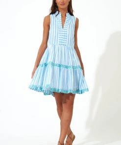 OLIPHANT Yoke Dress- Nassau Blue