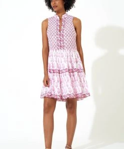 OLIPHANT Yoke Dress- Tulip Pink
