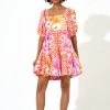 OLIPHANT Bubble Skirt Mini Dress- Antigua Orange