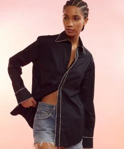 Cynthia Rowley Crystal Button Down Shirt WHAT'S HOT