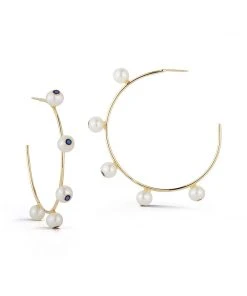 Couplet Les Perles Blue Sapphire Hoops