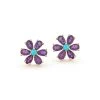 Couplet Les Fleurs Amethyst And Turquoise Earrings