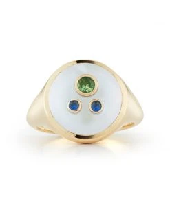 Couplet Les Perles Three Stone Signet Ring ACCESSORIES