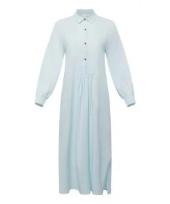 Daphne Wilde CLOTHING The Lulu In Pale Blue Flannel