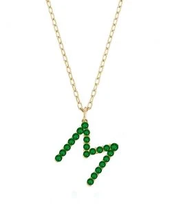 Briony Raymond Fine Jewelry Confetti Emerald Letter Pendant