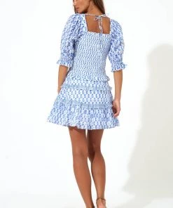 OLIPHANT Flirty Skirt- Flora Blue