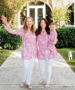 The Kemble Shop Deep Pink Floral Palm Beach Tunic