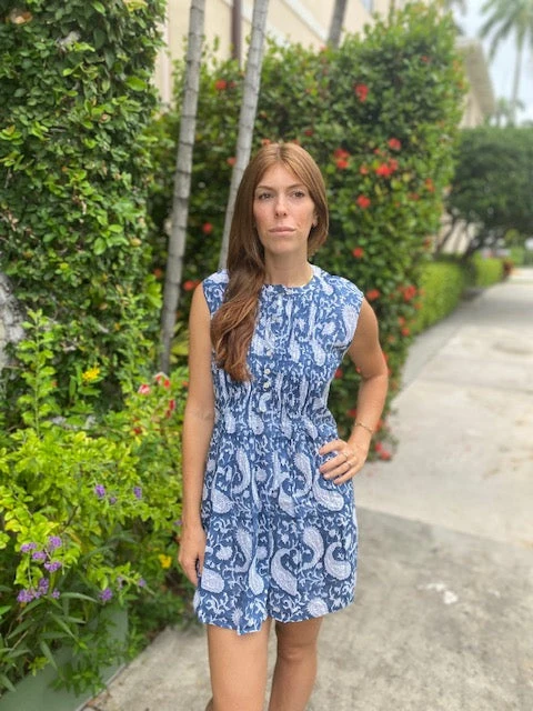 The Kemble Shop WHAT'S HOT Paisley Palm Navy Phoebe Dress 4 The Kemble Shop WHAT'S HOT Paisley Palm Navy Phoebe Dress