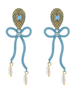 QuayL Bows Earrings - Blue WHAT'S HOT