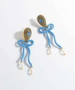 QuayL Bows Earrings - Blue WHAT'S HOT