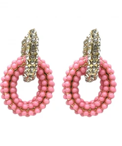 QuayL Double Chain Link Hoop - Crystal/Pink WHAT'S HOT