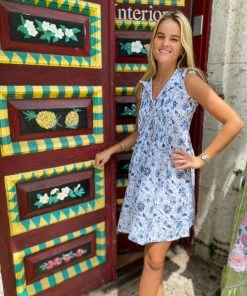 The Kemble Shop Shades Of Blue Phoebe Dress WHAT'S HOT