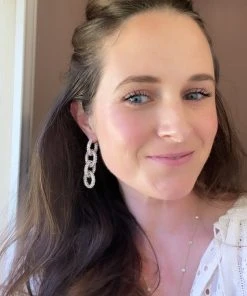 QuayL Round Chain Link Hoops - Pearl