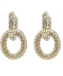 QuayL WHAT'S HOT Double Chain Link Hoop - Crystal/Moonstone