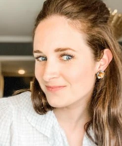 QuayL Flower And Resin Stud Earrings - Lavender