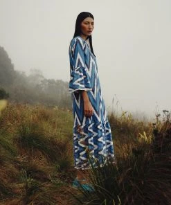 De Castro Long Viento Dress Light Blue