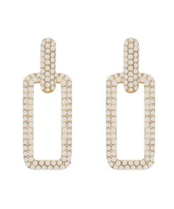 QuayL Chain Link Hoops - Moonstone