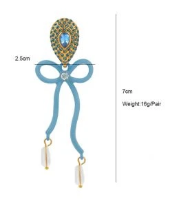 QuayL Bows Earrings - Blue WHAT'S HOT