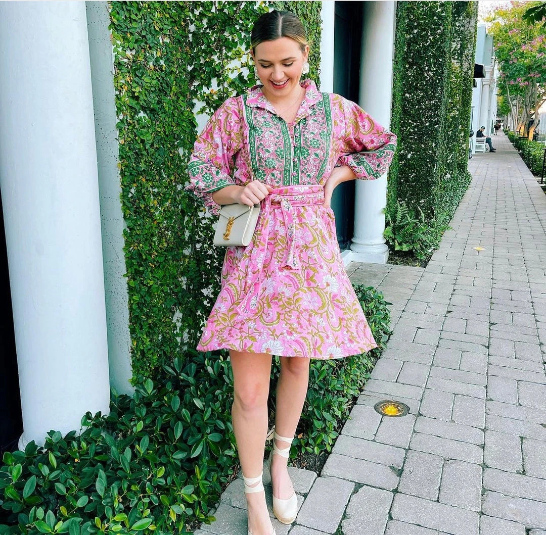 Sue Sartor Flounce™️ Shorty | Pink / Green Patio CLOTHING 3 Sue Sartor Flounce™️ Shorty | Pink / Green Patio CLOTHING