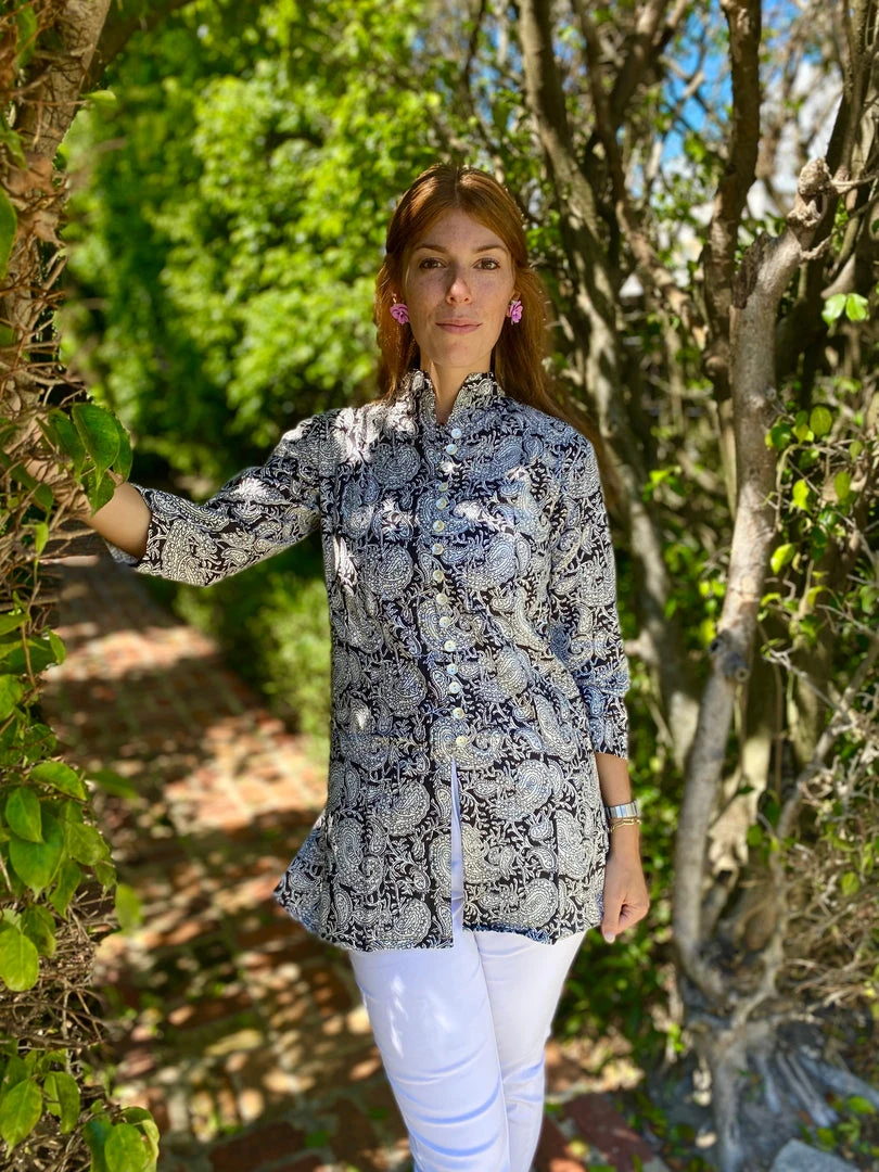 The Kemble Shop WHAT'S HOT NEW Black Paisley Palm Beach Tunic 3 The Kemble Shop WHAT'S HOT NEW Black Paisley Palm Beach Tunic