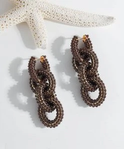 QuayL WHAT'S HOT Round Chain Link Hoops - Chocolate