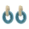 QuayL WHAT'S HOT Double Chain Link Hoop - Pearl/Turquoise