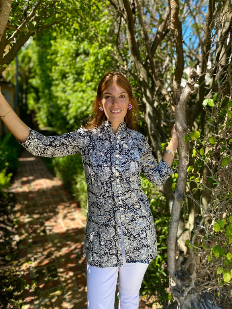 The Kemble Shop WHAT'S HOT NEW Black Paisley Palm Beach Tunic 5 The Kemble Shop WHAT'S HOT NEW Black Paisley Palm Beach Tunic