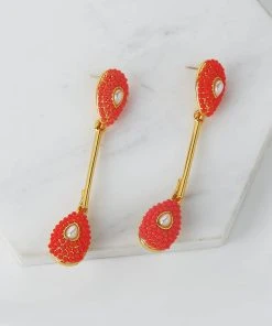 QuayL Double Teardrop Drop Earrings - Blue 14 QuayL Double Teardrop Drop Earrings - Blue