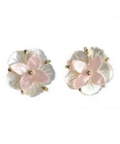 QuayL Pink Flower & Resin Studs